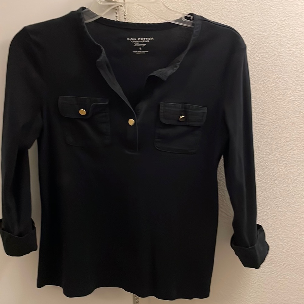 Black small blouse Chatter club Pima cotton